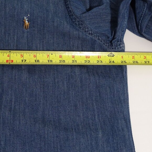 Polo Ralph Lauren Men Classic Blue Denim Button Down Shirt Size XL Long Sleeve - Picture 9 of 11